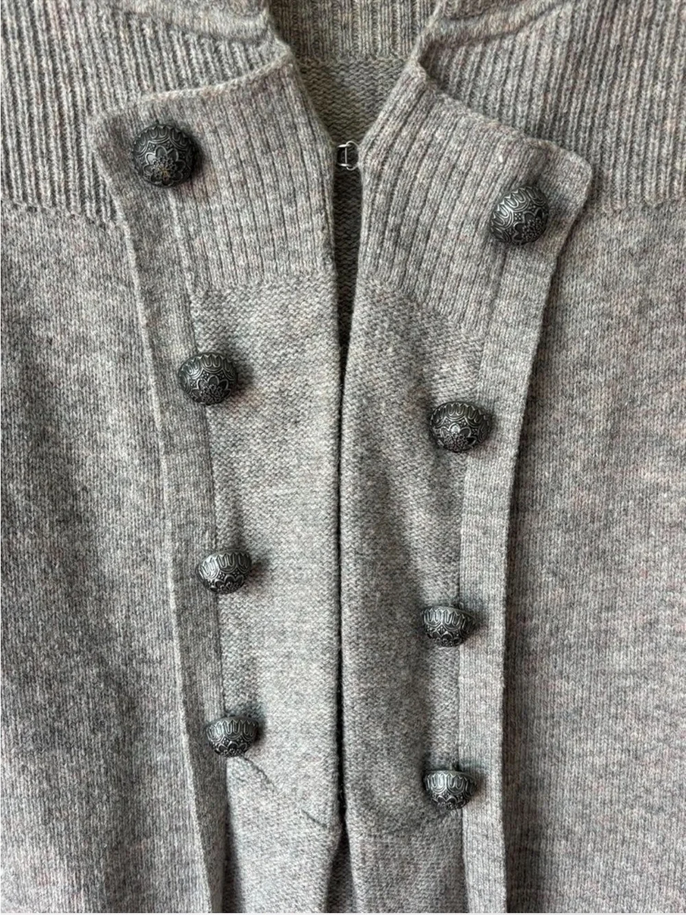 Free People Military Wool Cardigan Jacket Hook & Eye Sweater Coat Medium
